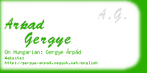 arpad gergye business card